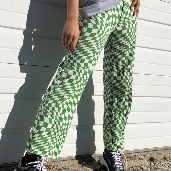 Green white geometric jeans size 27 - Picture 3 of 4